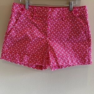 New York & Company cotton cuffed dress geometric hot pink shorts size 2